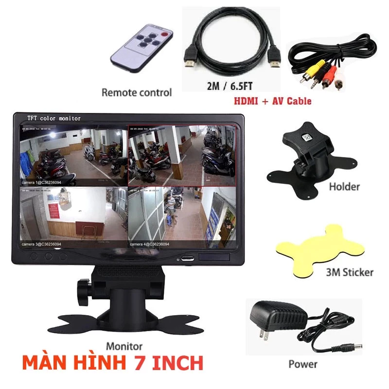 Màn hình test camera 7 inch LED Hỗ trợ AV VGA HDMI
