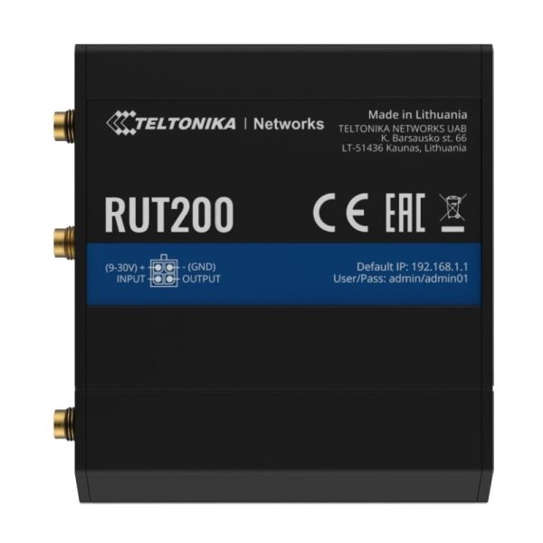 Router 3G/4G công nghiệp Teltonika RUT200 LTE CAT4 tốc độ 150Mbps, hỗ trợ 50 User