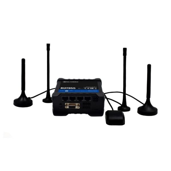 Router 3G/4G công nghiệp Teltonika RUT955 Dual SIM, 4 cổng LAN, hỗ trợ RS232/RS485, chịu tải 100 User