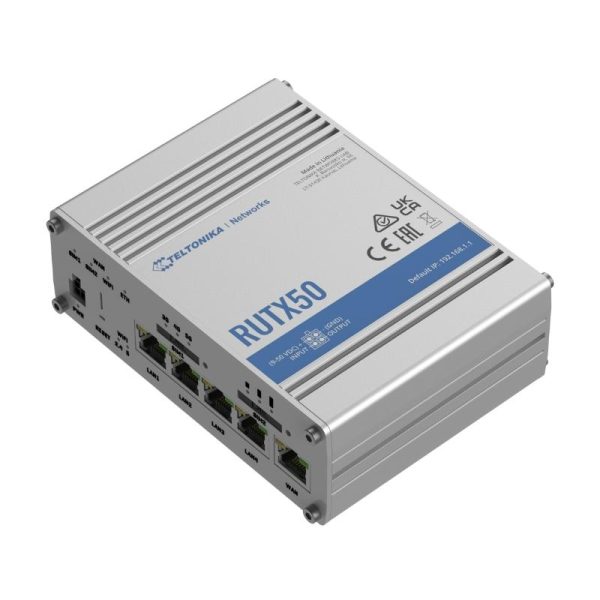 Router 4G/5G công nghiệp Teltonika RUTX50, Dual SIM 5G tốc độ 3,3Gbps, wifi 5 hỗ trợ 150 user