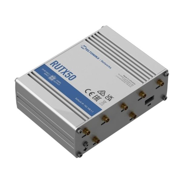 Router 4G/5G công nghiệp Teltonika RUTX50, Dual SIM 5G tốc độ 3,3Gbps, wifi 5 hỗ trợ 150 user
