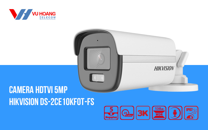 Camera HDTVI có màu ban đêm 5MP HIKVISION DS-2CE10KF0T-FS