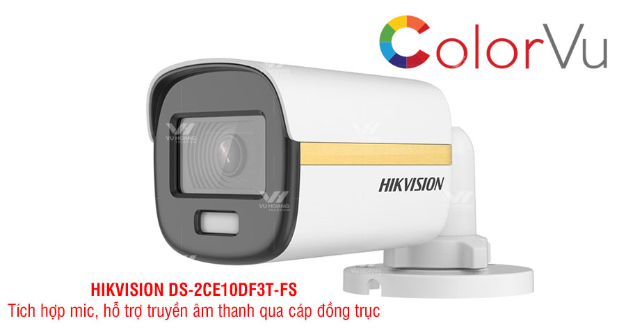 Camera HDTVI ColorVu 2MP HIKVISION DS-2CE10DF3T-FS giá rẻ