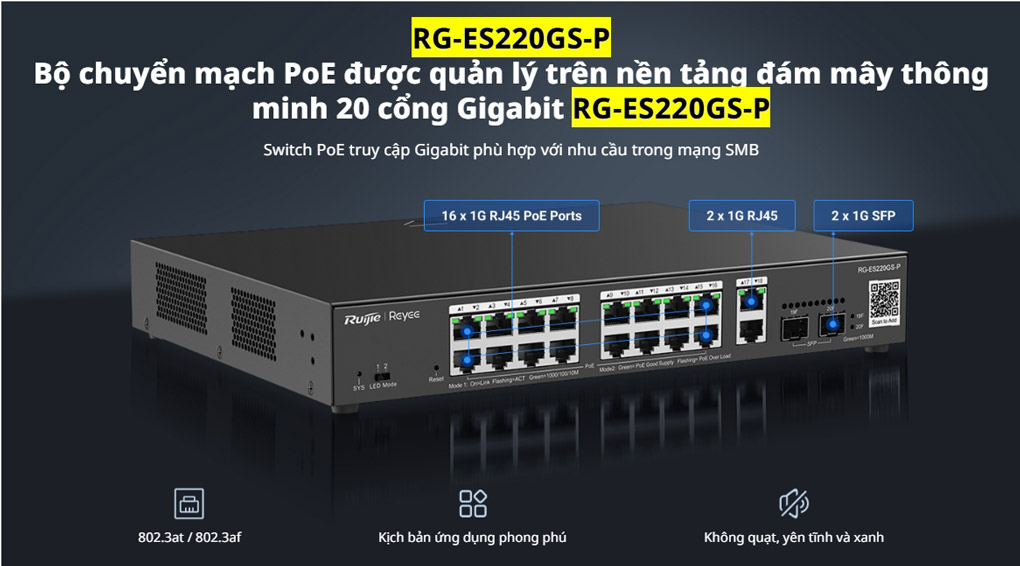 layer-2-smart-managed-poe-switch-20-cong-ruijie-rg-es220gs-p-5 Bán Smart Managed PoE Switch 20 Cổng RUIJIE RG-ES220GS-P giá rẻ