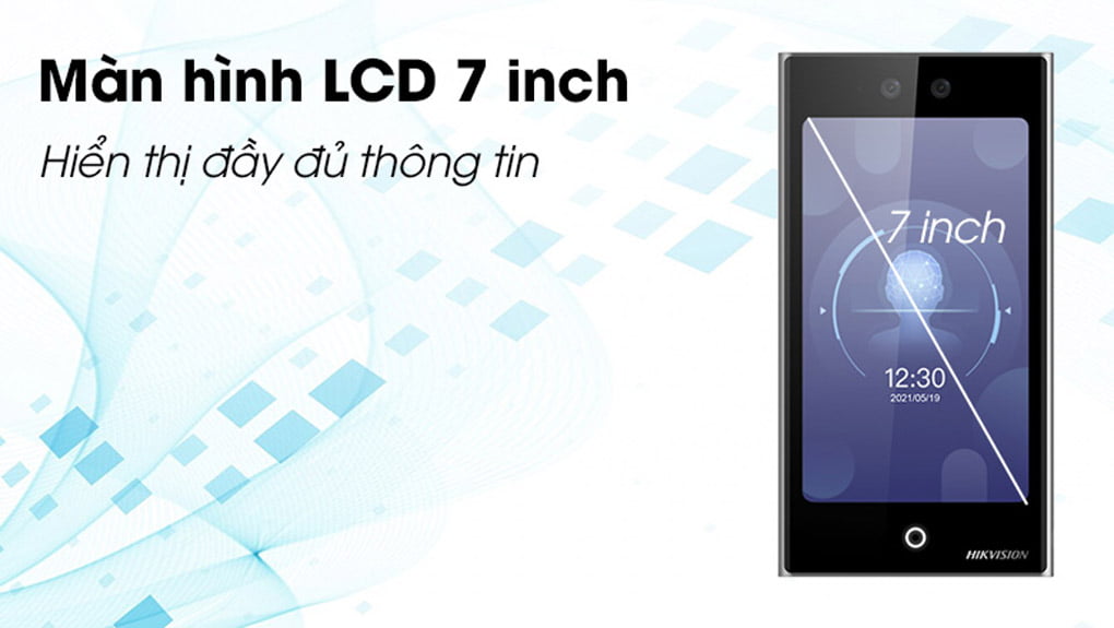 Máy chấm công khuôn mặt được trang bị màn hình LCD 7 inch