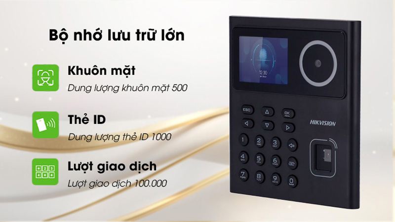 HIKVISION DS-K1T320MFWX cho dung lượng lưu trữ lớn