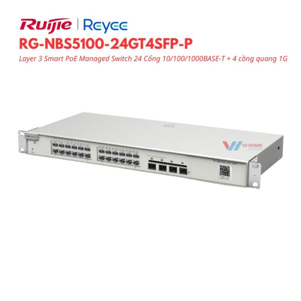 Smart PoE Managed Switch 24 Cổng Reyee RG-NBS5100-24GT4SFP-P