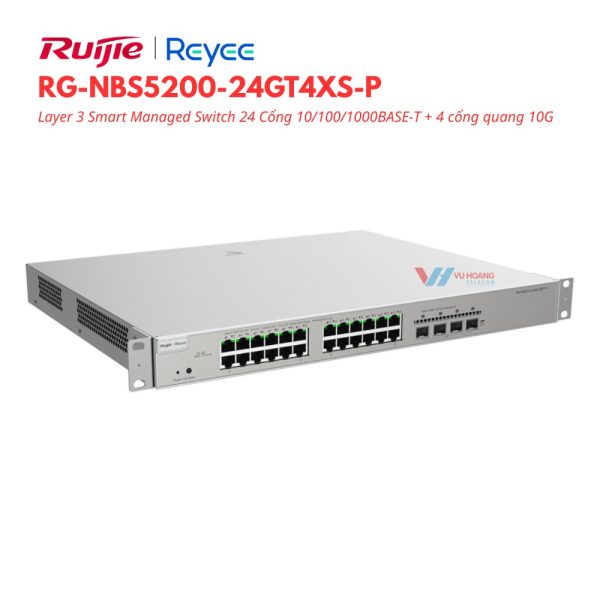 Smart Managed Switch 24 cổng Reyee RG-NBS5200-24GT4XS-P