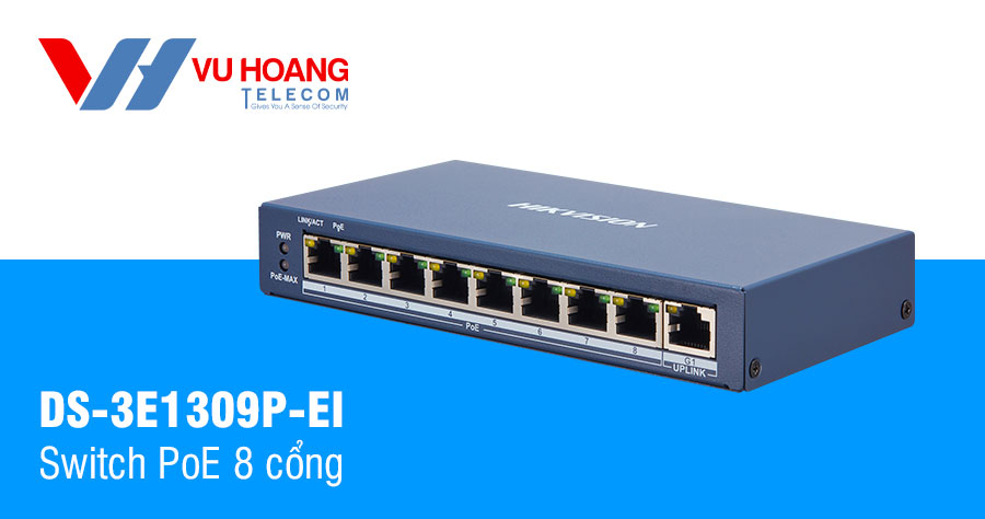 Bán Switch POE 8 cổng HIKVISION DS-3E1309P-EI giá rẻ