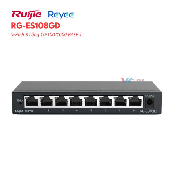 Switch 8 cổng 10/100/1000 BASE-T RUIJIE REEYE RG-ES108GD