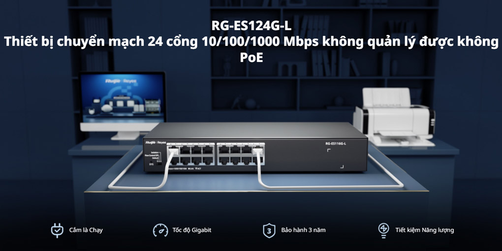 Bán Unmanaged switch 24 cổng RUIJIE RG-ES124G-L giá rẻ