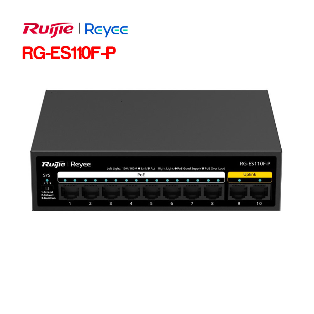 Unmanaged switch PoE 8 cổng RUIJIE REEYE RG-ES110F-P